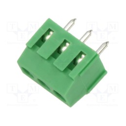 10 pcs : EBWA-03-A - PCB terminal block, angled 90°, 3.5mm, ways: 3, on PCBs, 1mm2, 10A