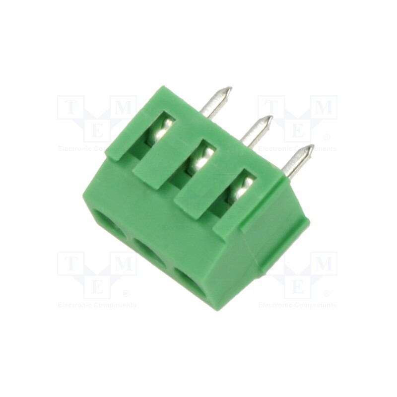 10 pcs : EBWA-03-A - PCB terminal block, angled 90°, 3.5mm, ways: 3, on PCBs, 1mm2, 10A