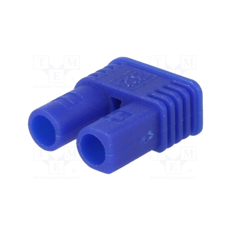 10 pcs : EC2-F - Plug, DC supply, EC2, female, PIN: 2, for cable, soldering, blue, 15A