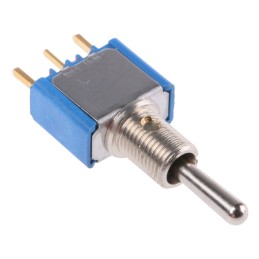 1 pcs - APEM Toggle Switch, PCB Mount, (On)-Off-(On), SPST, PC Terminal Terminal, 20V ac/dc