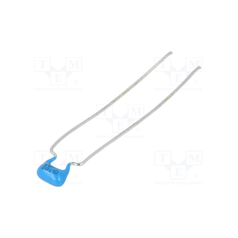 50 pcs : RDE5C3A102J2M1H03A - Capacitor: ceramic, 1nF, 1kV, C0G (NP0), ±5%, THT, 5mm