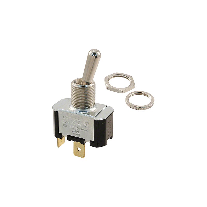 1 pcs - Carling Technologies Toggle Switch, Panel Mount, On-Off, SPST, Screw Terminal, 125V