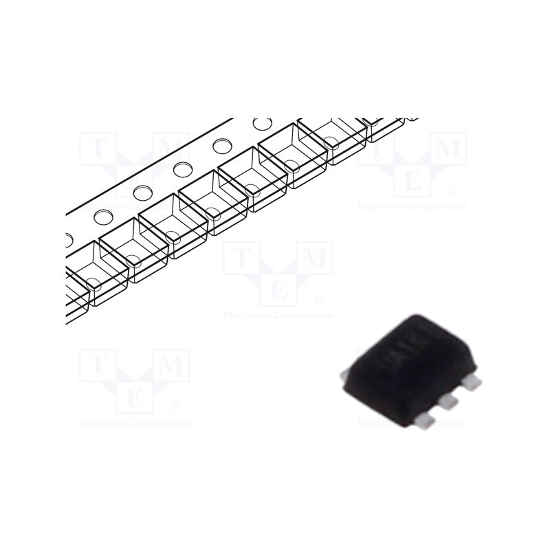 20 pcs : DMG1026UV-7 - Transistor: N-MOSFET x2, unipolar, 60V, 0.3A, Idm: 1A, 0.58W, SOT563