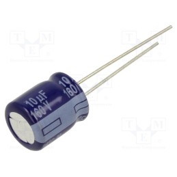 50 pcs : ECA2CM100 - Capacitor: electrolytic, THT, 10uF, 160VDC, Ø10x12.5mm, Pitch: 5mm