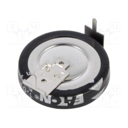 10 pcs : KVR-5R0H105-R - Supercapacitor, THT, 1F, 5VDC, -20÷80%, Body dim: Ø19.1x5.2mm, 30Ω