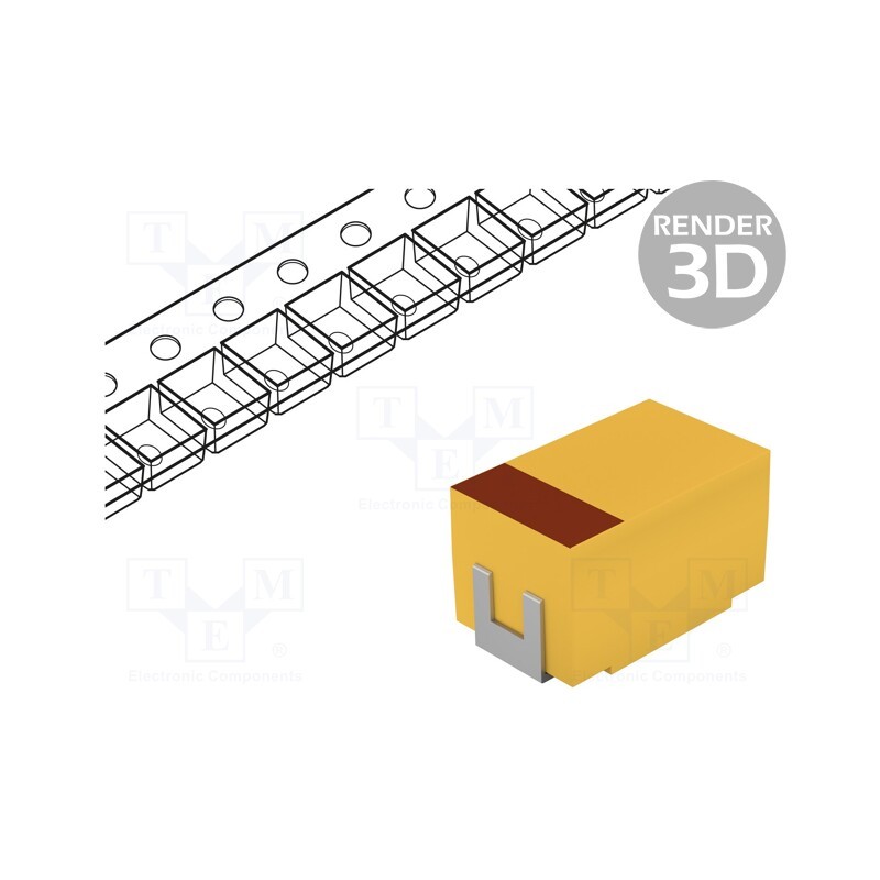 10 pcs : TCJE476M035R0055 - Capacitor: tantalum-polymer, low ESR, 47uF, 35VDC, E, 2917, TCJ, SMD