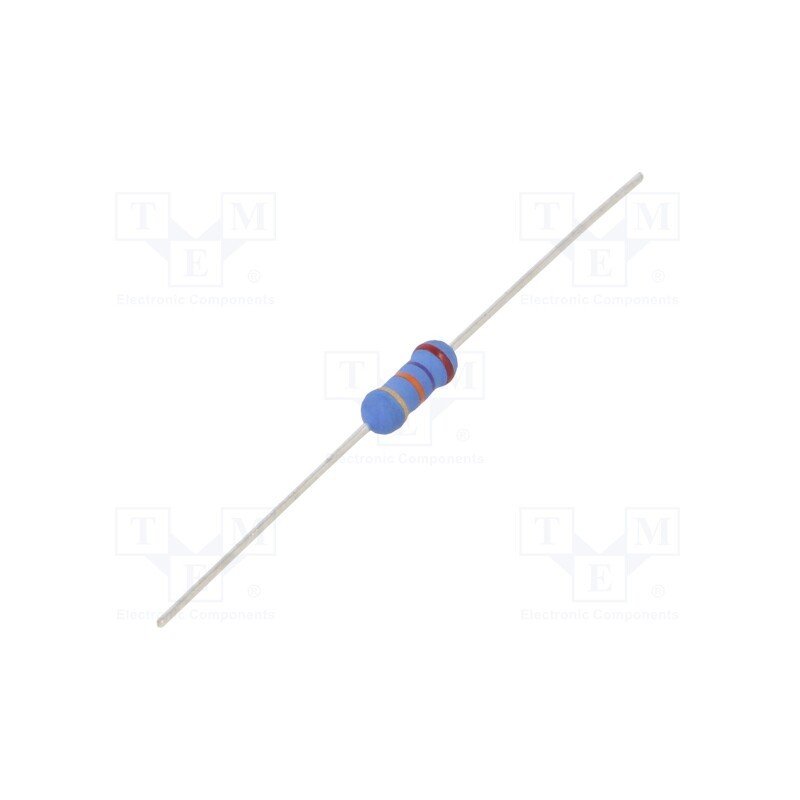 50 pcs : 5-1625885-1 - Resistor: metal oxide, 27kΩ, 1W, ±5%, Ø3.5x10mm, -55÷155°C