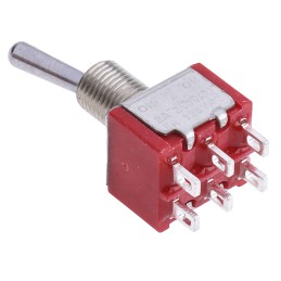 1 pcs - RS PRO Toggle Switch, Panel Mount, On-On, DPDT, Solder Terminal