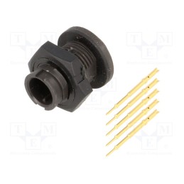 10 pcs : EN2P5M26 - Connector: circular, EN2, socket, male, soldering, PIN: 5, 3A, IP68