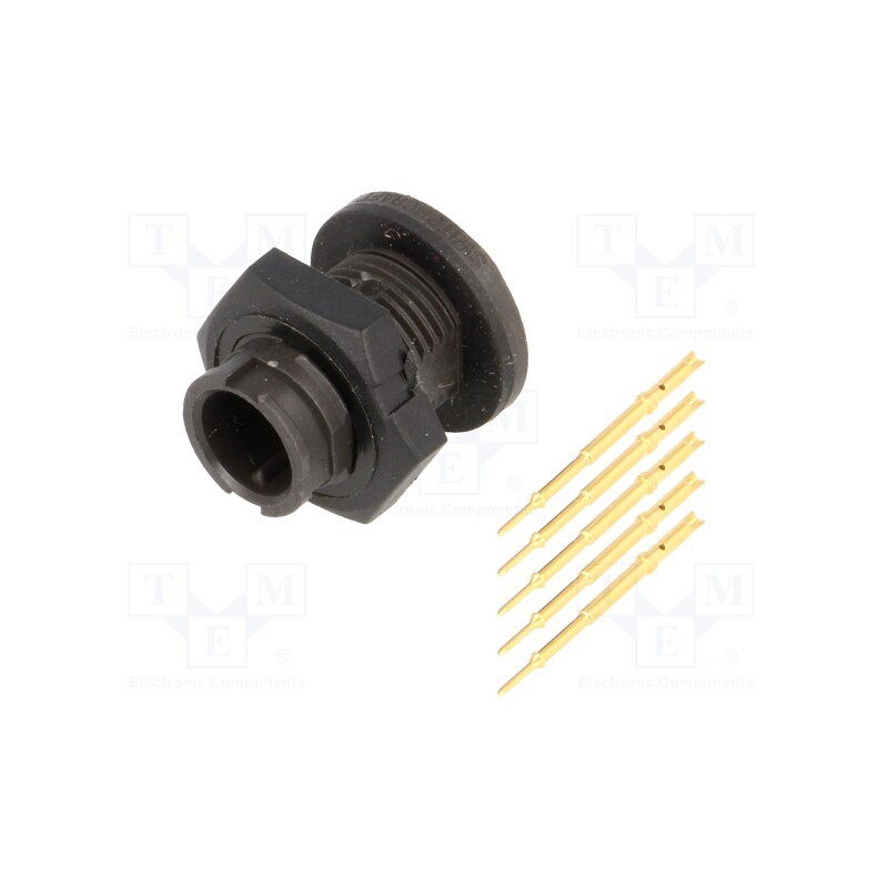 10 pcs : EN2P5M26 - Connector: circular, EN2, socket, male, soldering, PIN: 5, 3A, IP68