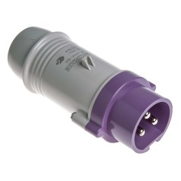 1 pcs - Scame IP44 Purple Cable Mount 3P Industrial Power Plug, Rated At 16A, 20 - 25 V