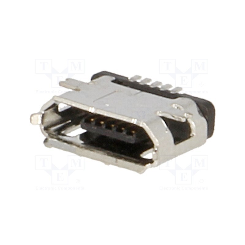 10 pcs : ESB228110100Z - Socket, USB B micro, SMT, PIN: 5, USB 2.0, 0.65mm, 1.8A, 100V