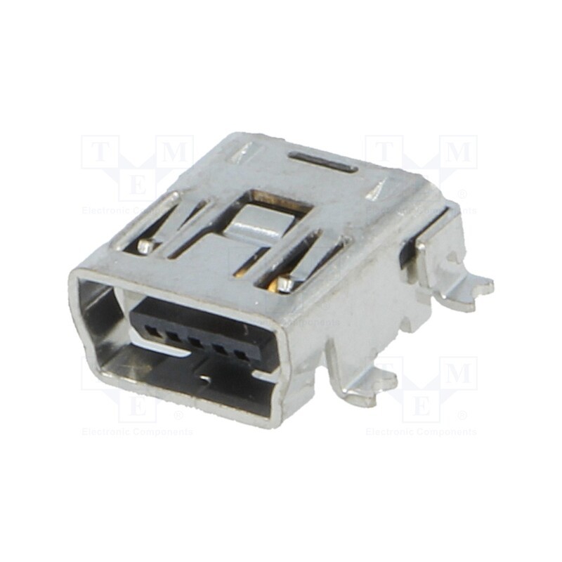 10 pcs : ESB34101000Z - Socket, USB B mini, SMT, PIN: 5, horizontal