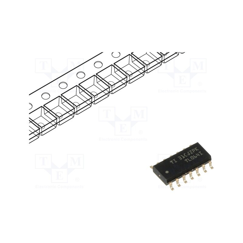 10 pcs : TL064IDR - IC: operational amplifier, 1MHz, Ch: 4, SO14, ±3.5÷18VDC,7÷36VDC