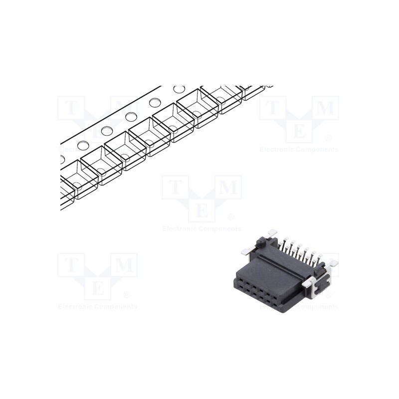 10 pcs : ESMC-F-12-SGR-SMT-T/R - Connector: PCB to PCB, female, PIN: 12, 1.27mm, -55÷125°C, UL94V-0