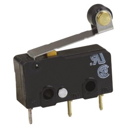 1 pcs - Omron Roller Lever Micro Switch, PCB Terminal, 100 mA @ 30 V dc, SPDT, IP40