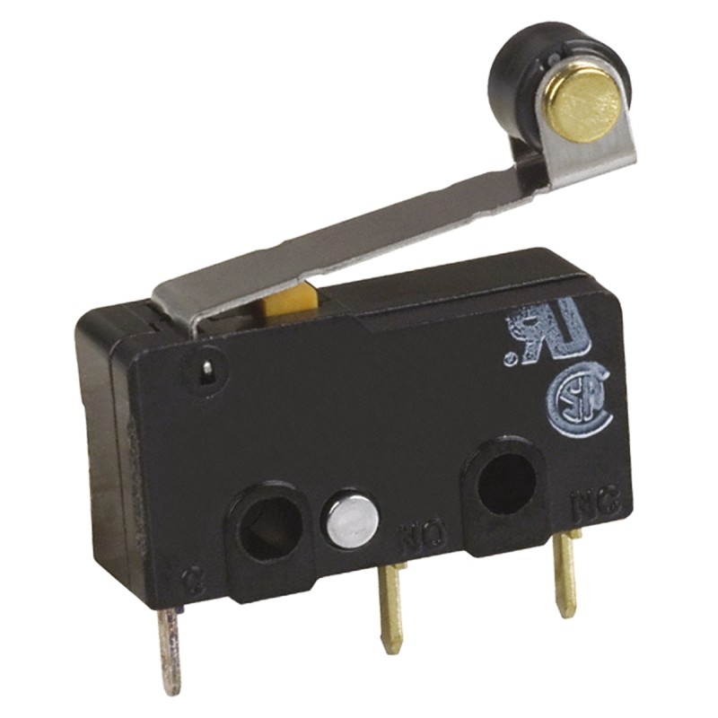 1 pcs - Omron Roller Lever Micro Switch, PCB Terminal, 100 mA @ 30 V dc, SPDT, IP40
