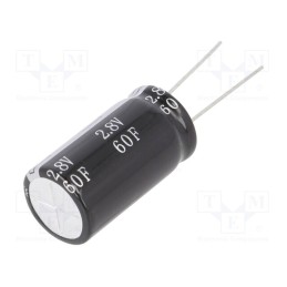 10 pcs : BUP002R8L606FC - Supercapacitor, THT, 60F, 2.8VDC, ±20%, Ø18x34mm, 30mΩ, -40÷65°C