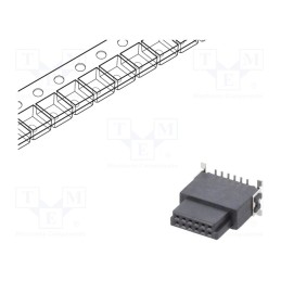 10 pcs : ESMC-F-12-SGS-SMT-C-PP-T/R - Connector: PCB to PCB, female, PIN: 12, 1.27mm, -55÷125°C, UL94V-0