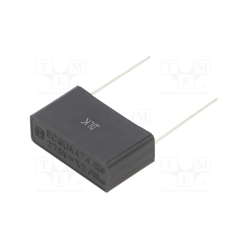 10 pcs : ECQUAAF474K - Capacitor: polypropylene, ECQUA, 0.47uF, 26x15x8.5mm, THT, ±10%