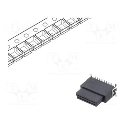 10 pcs : ESMC-F-16-SGS-SMT-C-PP-T/R - Connector: PCB to PCB, female, PIN: 16, 1.27mm, -55÷125°C, UL94V-0