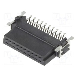10 pcs : ESMC-F-20-SGR-SMT-T/R - Connector: PCB to PCB, female, PIN: 20, 1.27mm, -55÷125°C, UL94V-0