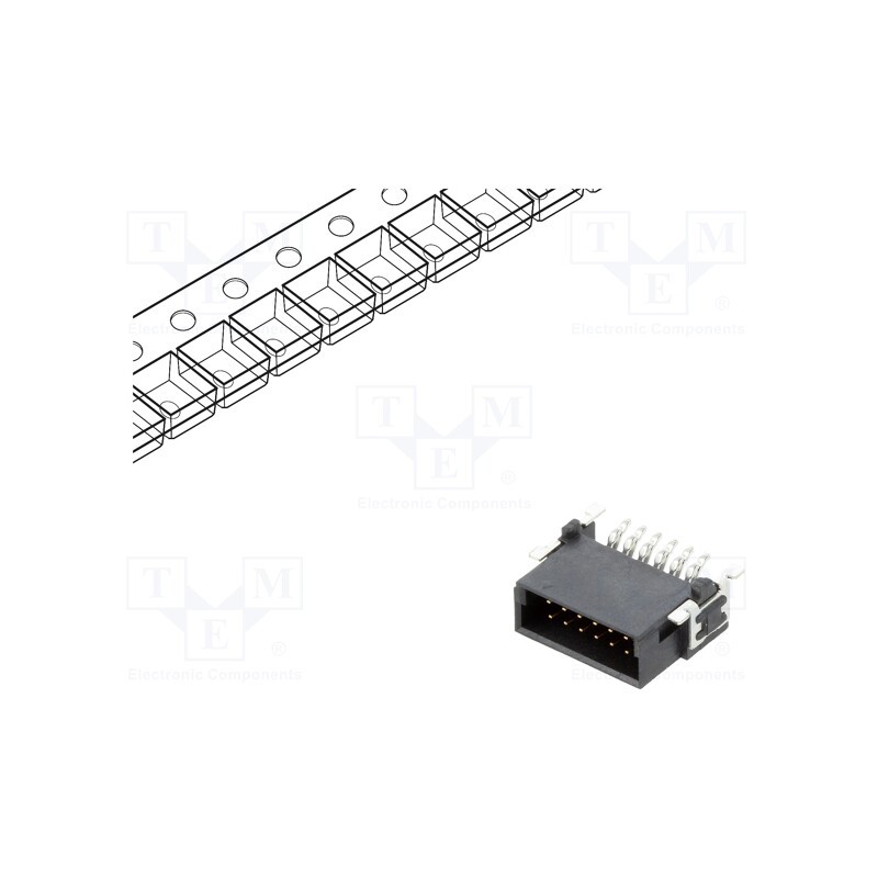 10 pcs : ESMC-M-12-SGR-SMT-T/R - Connector: PCB to PCB, male, PIN: 12, 1.27mm, -55÷125°C, UL94V-0