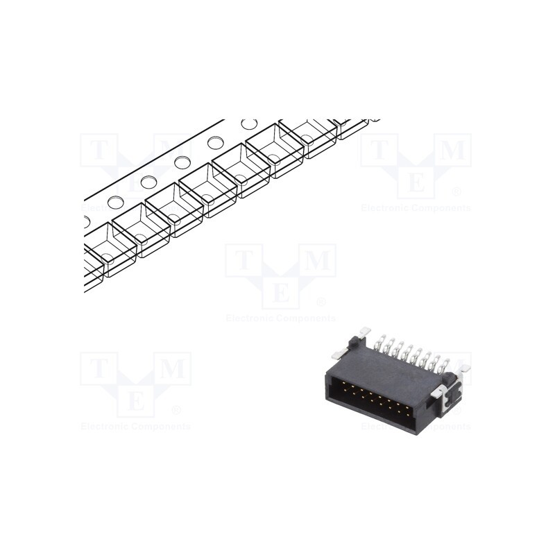 10 pcs : ESMC-M-16-SGR-SMT-T/R - Connector: PCB to PCB, male, PIN: 16, 1.27mm, -55÷125°C, UL94V-0