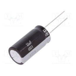 10 pcs : EEUEB2W330 - Capacitor: electrolytic, THT, 33uF, 450VDC, Ø16x31.5mm, ±20%, 5000h