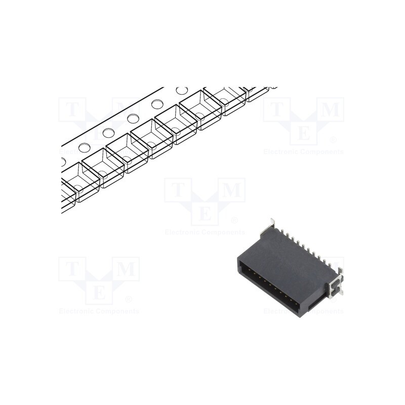 10 pcs : ESMC-M-20-SGS-SMT-C-PP-T/R - Connector: PCB to PCB, male, PIN: 20, 1.27mm, -55÷125°C, UL94V-0