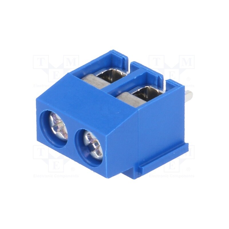 10 pcs : ETB11020B000Z - PCB terminal block, angled 90°, 5mm, ways: 2, on PCBs, 1.5mm2, 8A