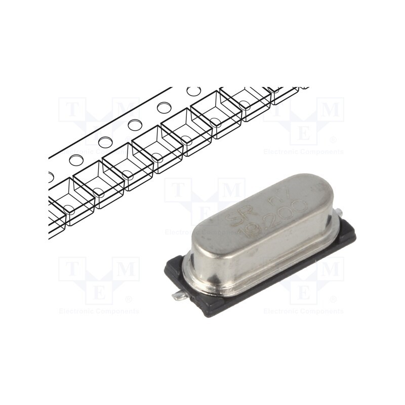 10 pcs : 19.2M-49SMD-SR - Resonator: quartz, 19.2MHz, ±30ppm, 20pF, SMD, HC49SMD