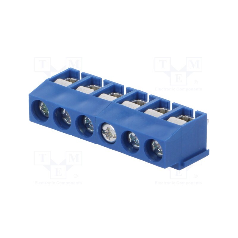 10 pcs : ETB11060B000Z - PCB terminal block, angled 90°, 5mm, ways: 6, on PCBs, 2.5mm2, 8A