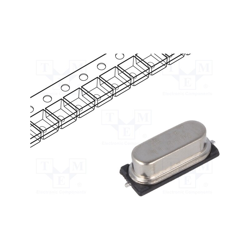 10 pcs : 11.0592M-49SMD-SR - Resonator: quartz, 11.0592MHz, ±30ppm, 20pF, SMD, HC49SMD
