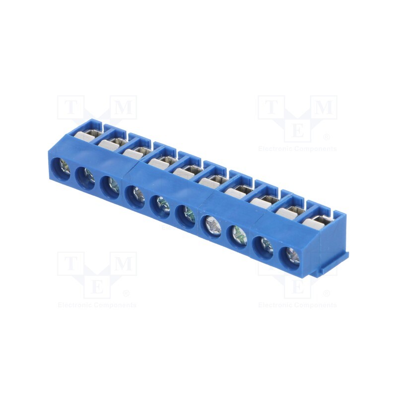 10 pcs : ETB11100B000Z - PCB terminal block, angled 90°, 5mm, ways: 10, on PCBs, 2.5mm2
