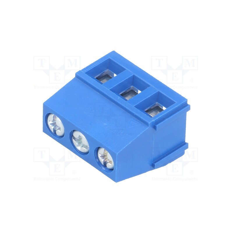 10 pcs : ETB13030B000Z - PCB terminal block, angled 90°, 5mm, ways: 3, on PCBs, 4mm2, 16A