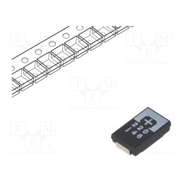 10 pcs : 6TPE220M - Capacitor: tantalum-polymer, low ESR, 220uF, 6.3VDC, TPE, SMD, ±20%