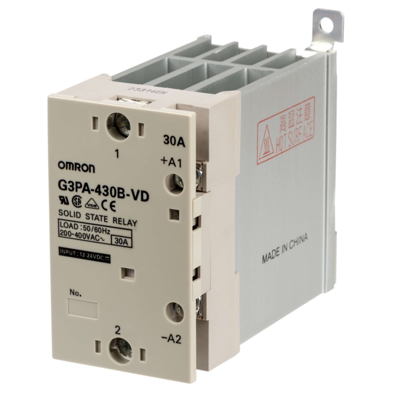 1 pcs - Omron G3PA-430B-VD 12-24VDC Series Solid State Relay, 30 A Load, DIN Rail, Surface Mount, 440 V ac Load
