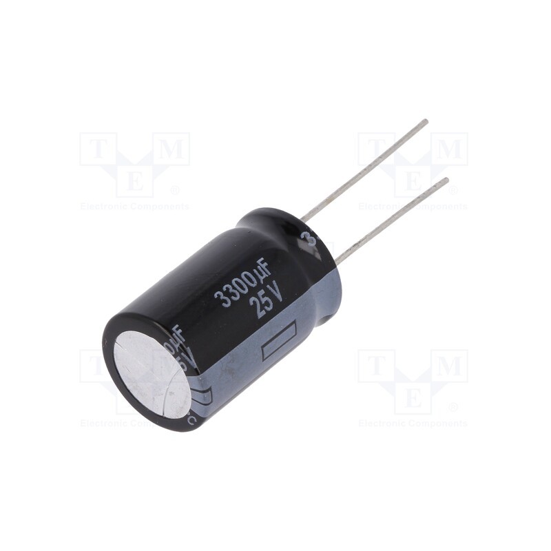10 pcs : EEUFR1E332 - Capacitor: electrolytic, low ESR, THT, 3300uF, 25VDC, Ø16x25mm