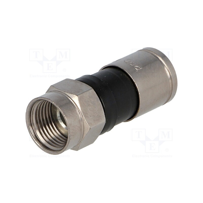 10 pcs : EX6-49/83 - Plug, F, male, straight, 75Ω, RG6, compression, for cable