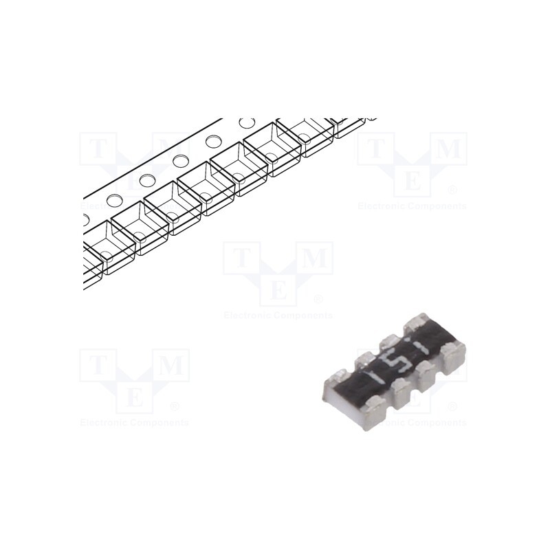 500 pcs : YC124-JR-07150RL - Resistor network: Y, SMD, 150Ω, ±5%, 62.5mW, No.of resistors: 4