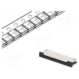 10 pcs : F1003WR-S-14PT - Connector: FFC/FPC, horizontal, PIN: 14, top contacts,ZIF, SMT