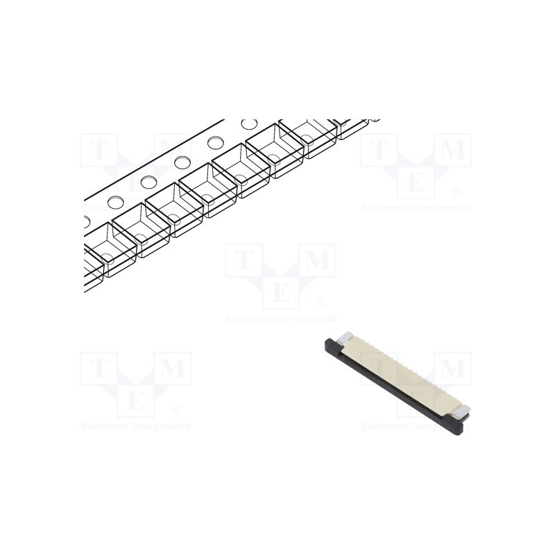 5 pcs : F52Q-1A7A1-11020 - FFC/FPC, F52Q, PIN: 20, top contacts,ZIF, SMT, 50V, 500mA, tinned