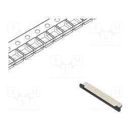 5 pcs : F52Q-1A7A1-11022 - FFC/FPC, F52Q, PIN: 22, top contacts,ZIF, SMT, 50V, 500mA, tinned