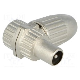 10 pcs : FA-004 - Plug, coaxial 9.5mm (IEC 169-2), male, shielded, angled 90°, 75Ω