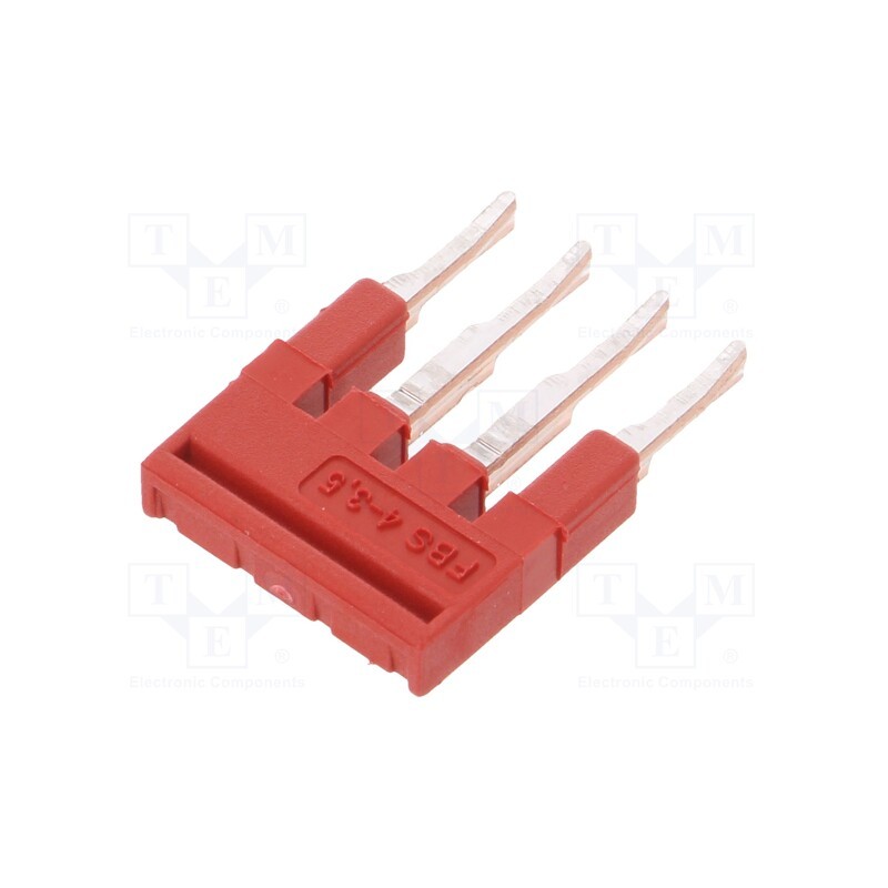 10 pcs : FBS 4-3,5 – 3213030 - Comb bridge, ways: 4, red, Width: 3.5mm, UL94V-0