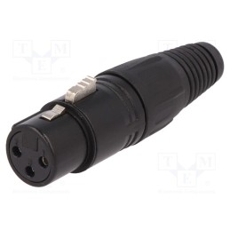 10 pcs : FC6141 - Plug, XLR, female, PIN: 3, straight, for cable, soldering, black