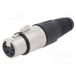 10 pcs : FC6150 - Plug, XLR, female, PIN: 4, straight, for cable, soldering, silver