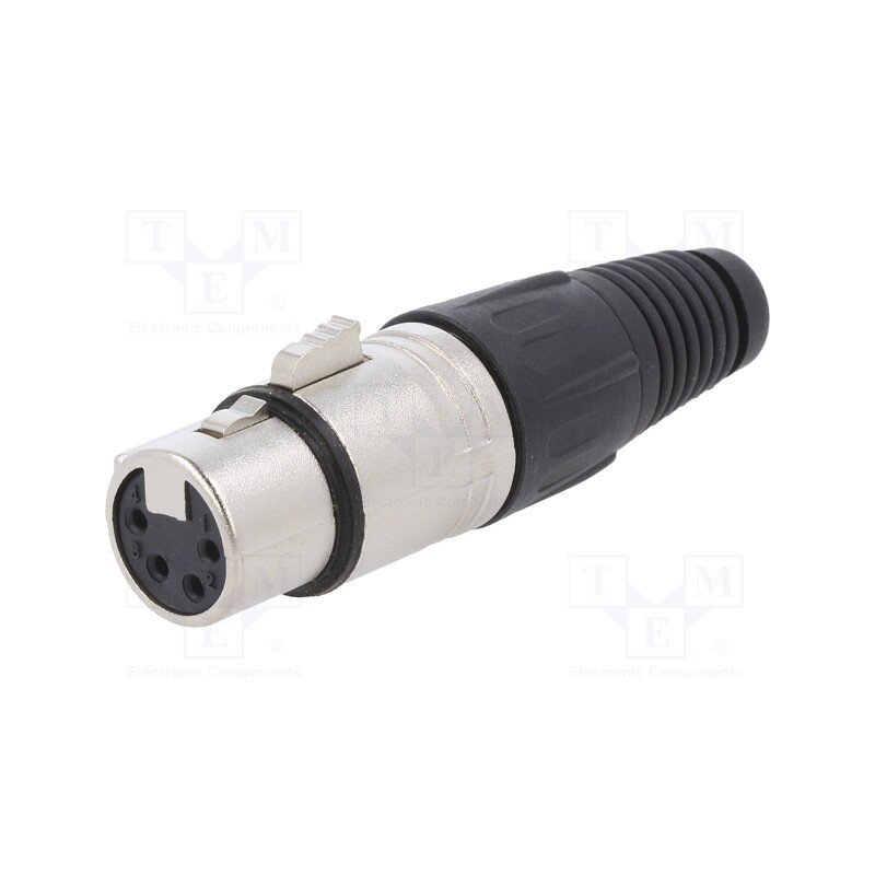 10 pcs : FC6150 - Plug, XLR, female, PIN: 4, straight, for cable, soldering, silver
