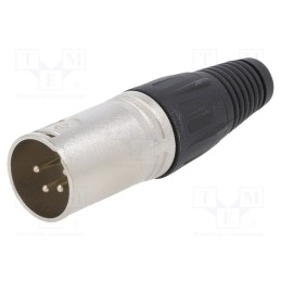 10 pcs : FC6155 - Plug, XLR, male, PIN: 4, straight, for cable, soldering, silver